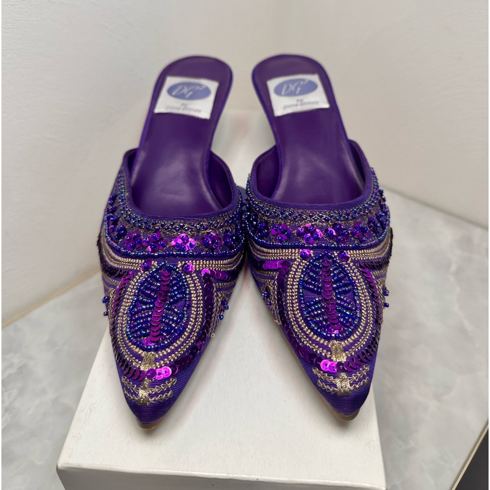NIB DG2 by Diane Gilman Sequined Heeled Slides